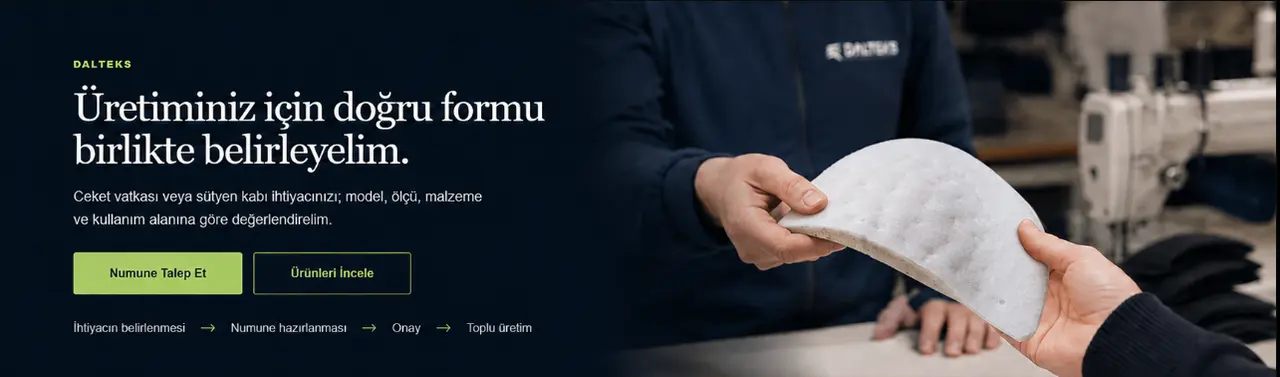 DALTEKS üretim ekibinin omuz vatkası numunesini değerlendirmesi